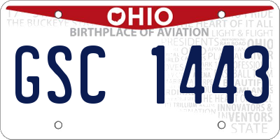 OH license plate GSC1443