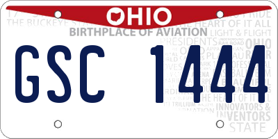 OH license plate GSC1444