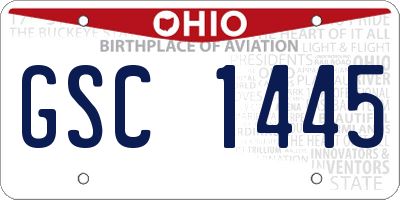 OH license plate GSC1445