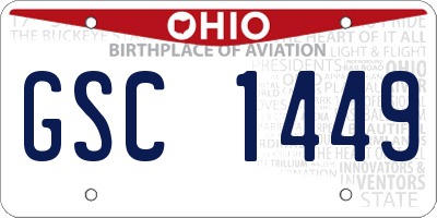 OH license plate GSC1449