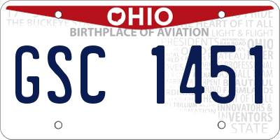 OH license plate GSC1451