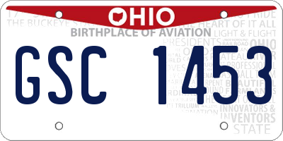 OH license plate GSC1453