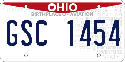 OH license plate GSC1454