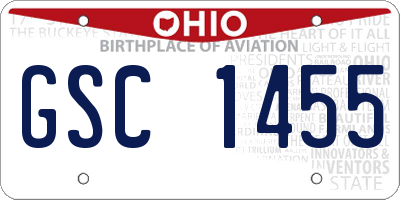 OH license plate GSC1455
