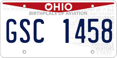 OH license plate GSC1458