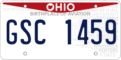 OH license plate GSC1459