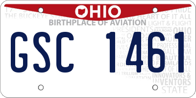 OH license plate GSC1461