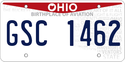 OH license plate GSC1462