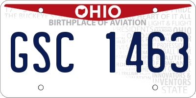 OH license plate GSC1463