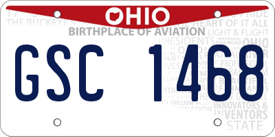 OH license plate GSC1468