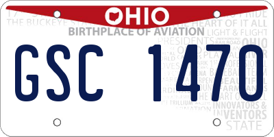 OH license plate GSC1470