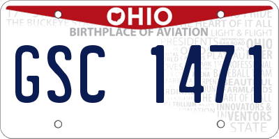 OH license plate GSC1471