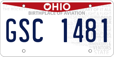 OH license plate GSC1481