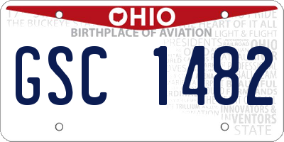 OH license plate GSC1482