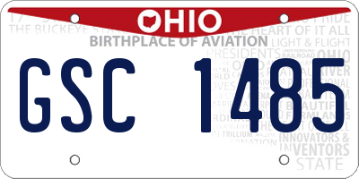 OH license plate GSC1485