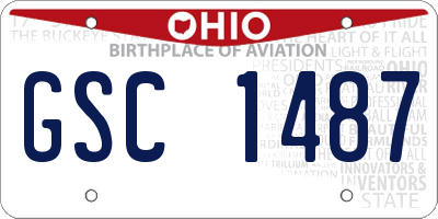 OH license plate GSC1487