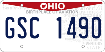 OH license plate GSC1490