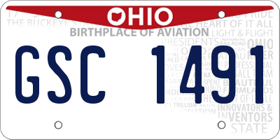 OH license plate GSC1491