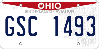 OH license plate GSC1493