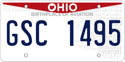 OH license plate GSC1495