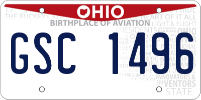 OH license plate GSC1496
