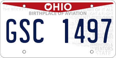 OH license plate GSC1497