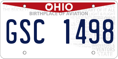 OH license plate GSC1498