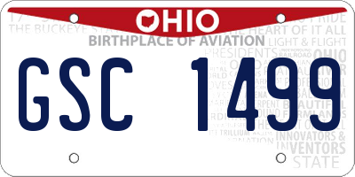 OH license plate GSC1499