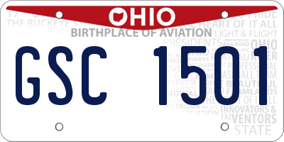 OH license plate GSC1501
