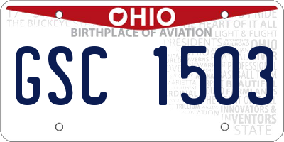 OH license plate GSC1503