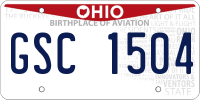 OH license plate GSC1504