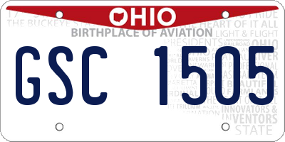 OH license plate GSC1505