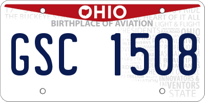 OH license plate GSC1508