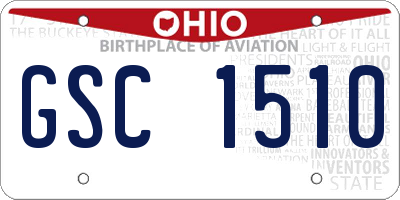 OH license plate GSC1510