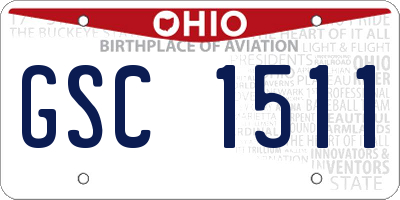 OH license plate GSC1511