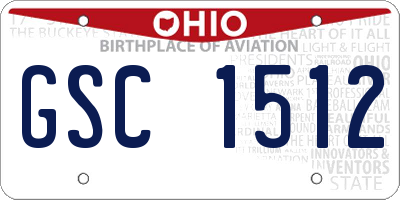 OH license plate GSC1512