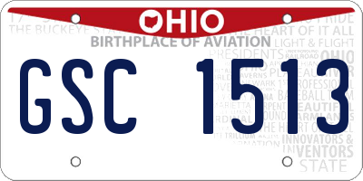 OH license plate GSC1513