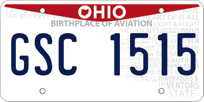 OH license plate GSC1515