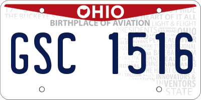 OH license plate GSC1516