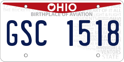 OH license plate GSC1518