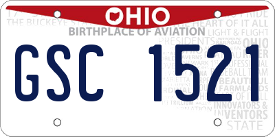 OH license plate GSC1521