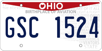 OH license plate GSC1524