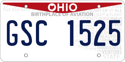 OH license plate GSC1525