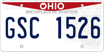 OH license plate GSC1526