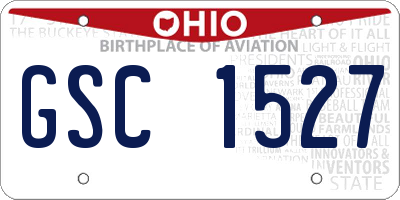 OH license plate GSC1527