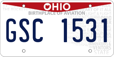 OH license plate GSC1531