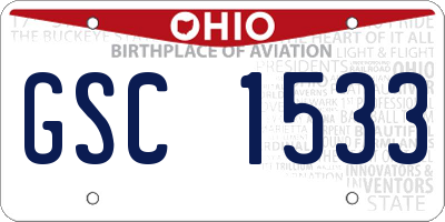 OH license plate GSC1533