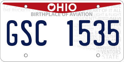 OH license plate GSC1535