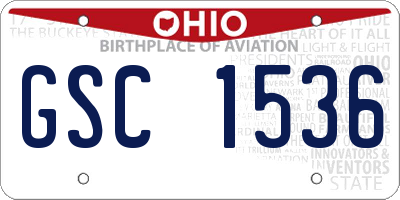 OH license plate GSC1536
