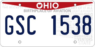 OH license plate GSC1538